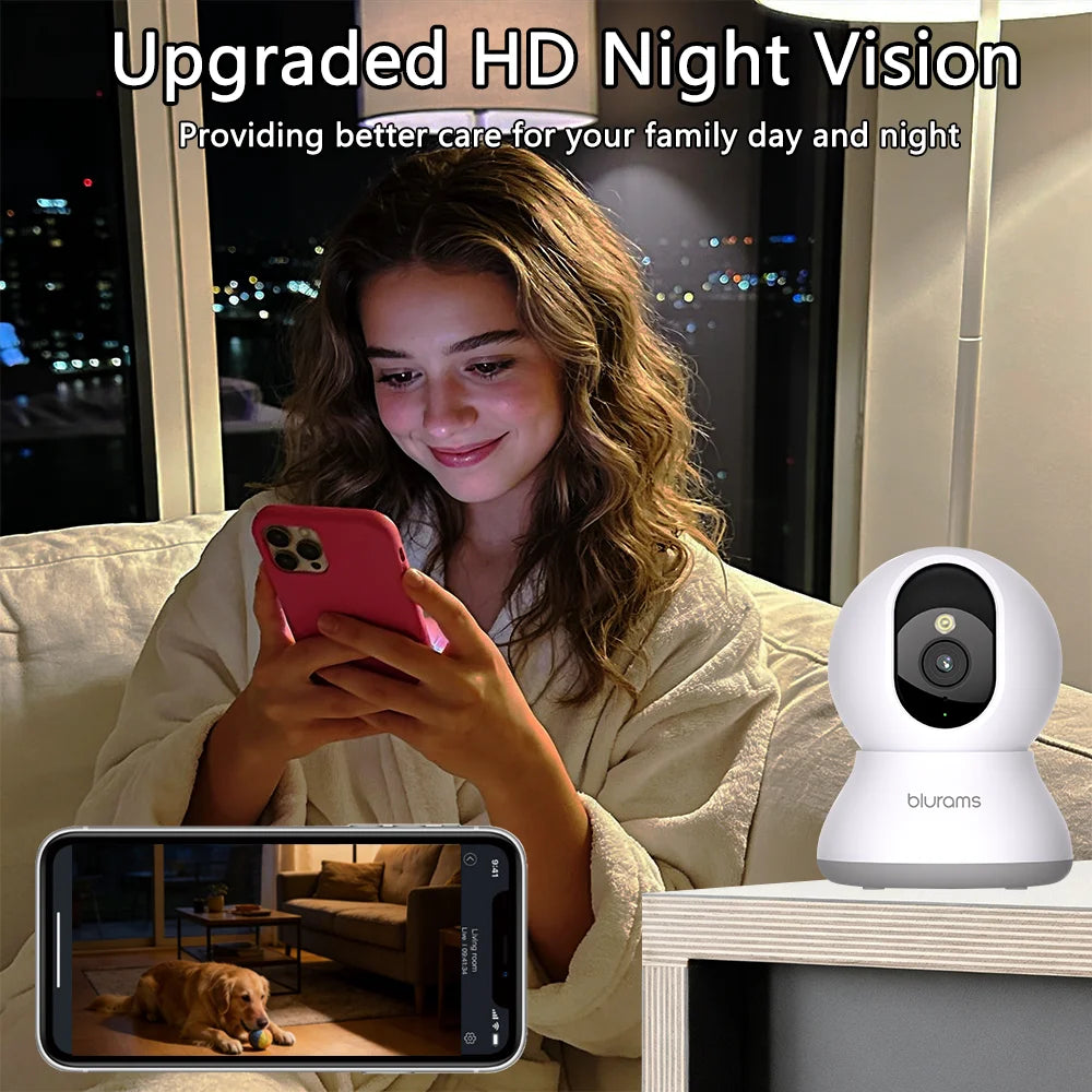 Blurams 1-4PCS Indoor Security Camera 2K, Home Security Camera for Dog/Elder, Security Camera with One-Touch Call Update A31S
