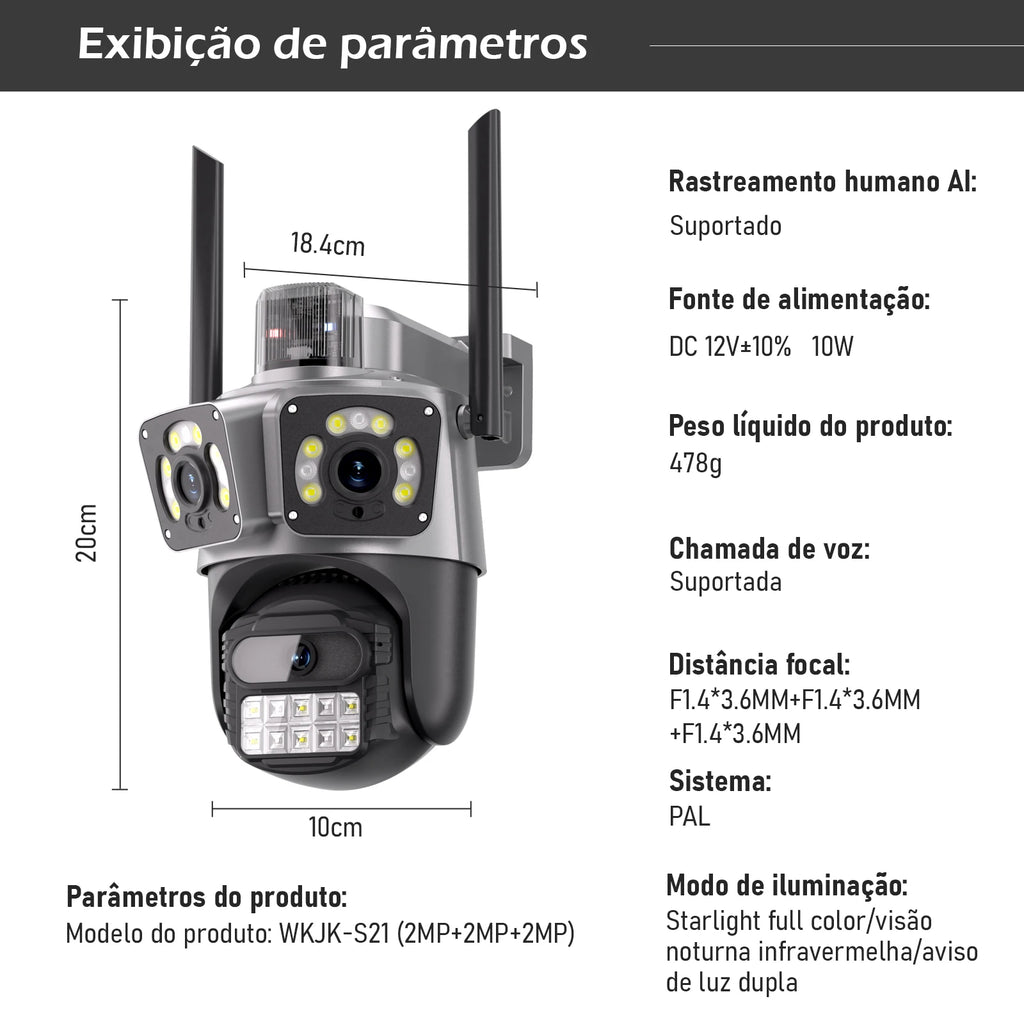 WiFi Security Camera, Home Surveillance Cameras, Night Vision, Waterproof WiFi Security Camera, Coibeu