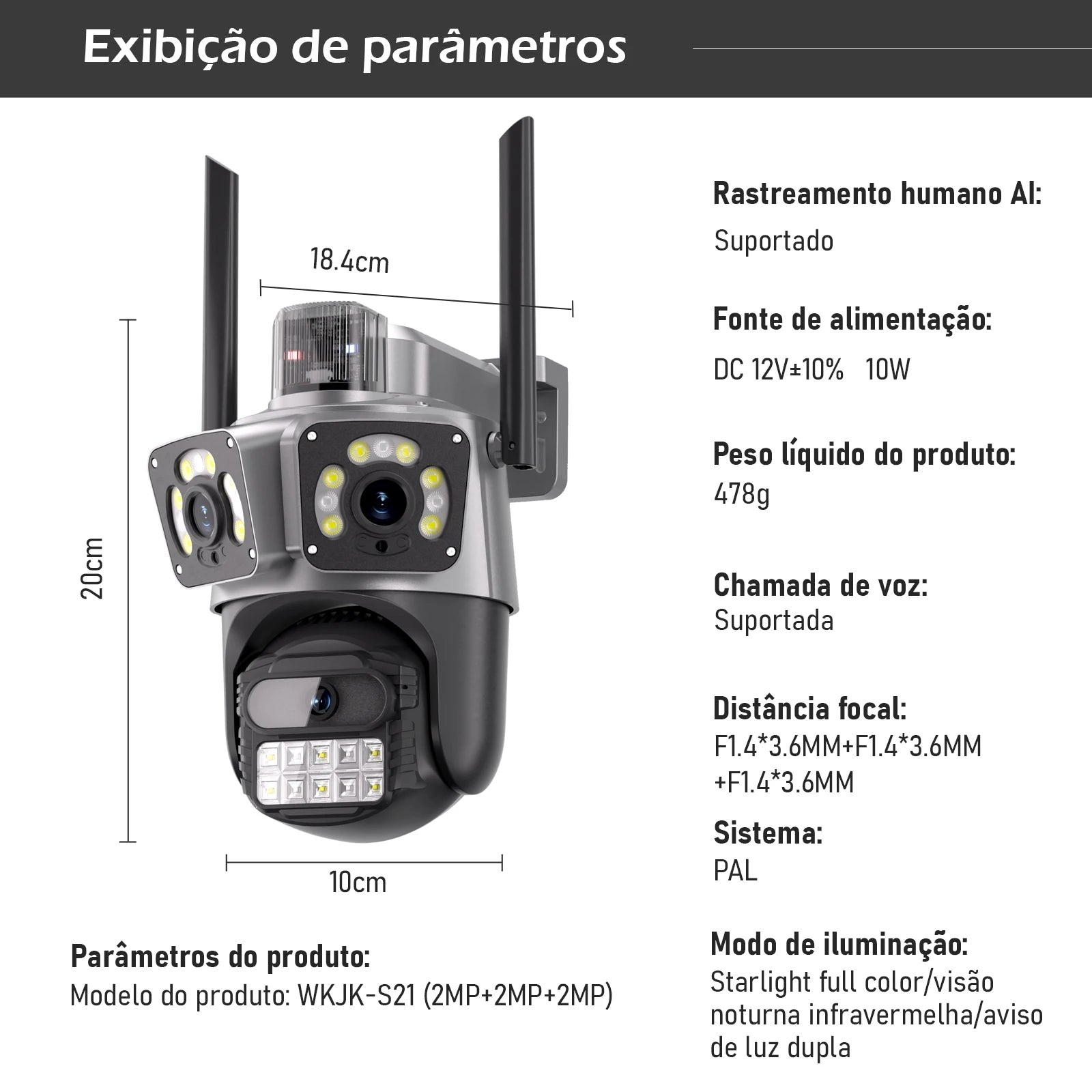 WiFi Security Camera, Home Surveillance Cameras, Night Vision, Waterproof WiFi Security Camera, Coibeu