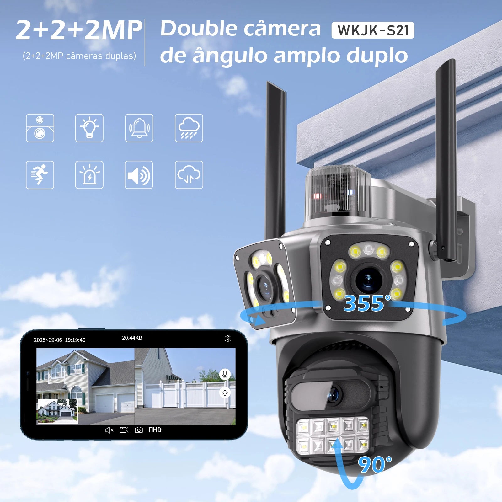 WiFi Security Camera, Home Surveillance Cameras, Night Vision, Waterproof WiFi Security Camera, Coibeu