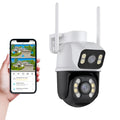 Icsee Black Wifi Surveillance Camera Security Camera Monitor 4K Ultra Hd Security Camera Wifi Waterproof