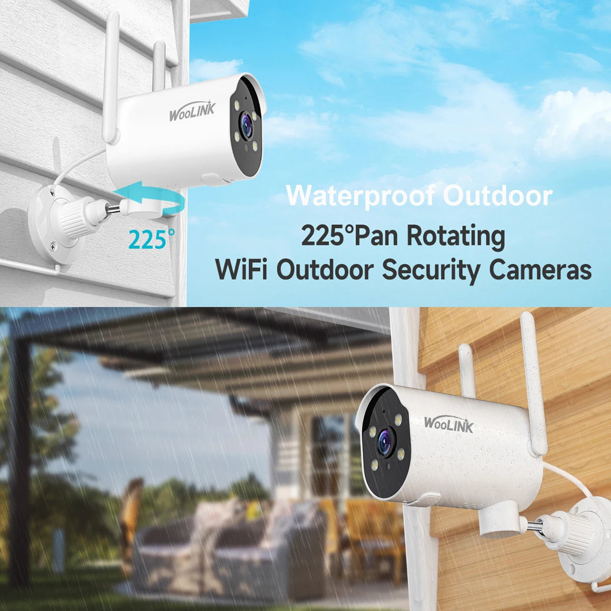 Solar Camera 2K Wireless WiFi Security Camera 2.4G Battery Solar Security Camera Floodlight Color Night Vision Alarming