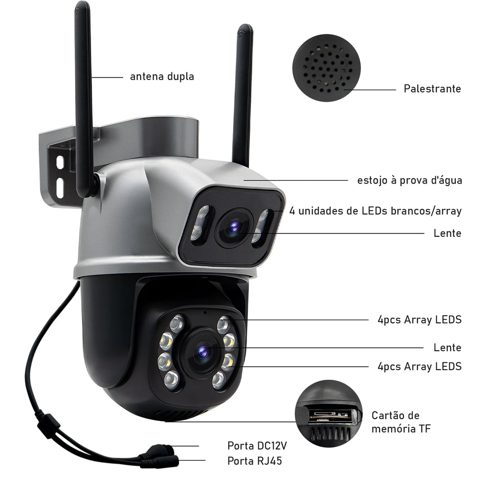 Icsee Black Wifi Surveillance Camera Security Camera Monitor 4K Ultra Hd Security Camera Wifi Waterproof