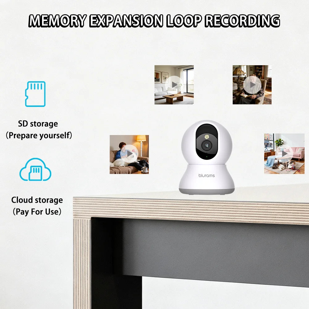 Blurams 1-4PCS Indoor Security Camera 2K, Home Security Camera for Dog/Elder, Security Camera with One-Touch Call Update A31S
