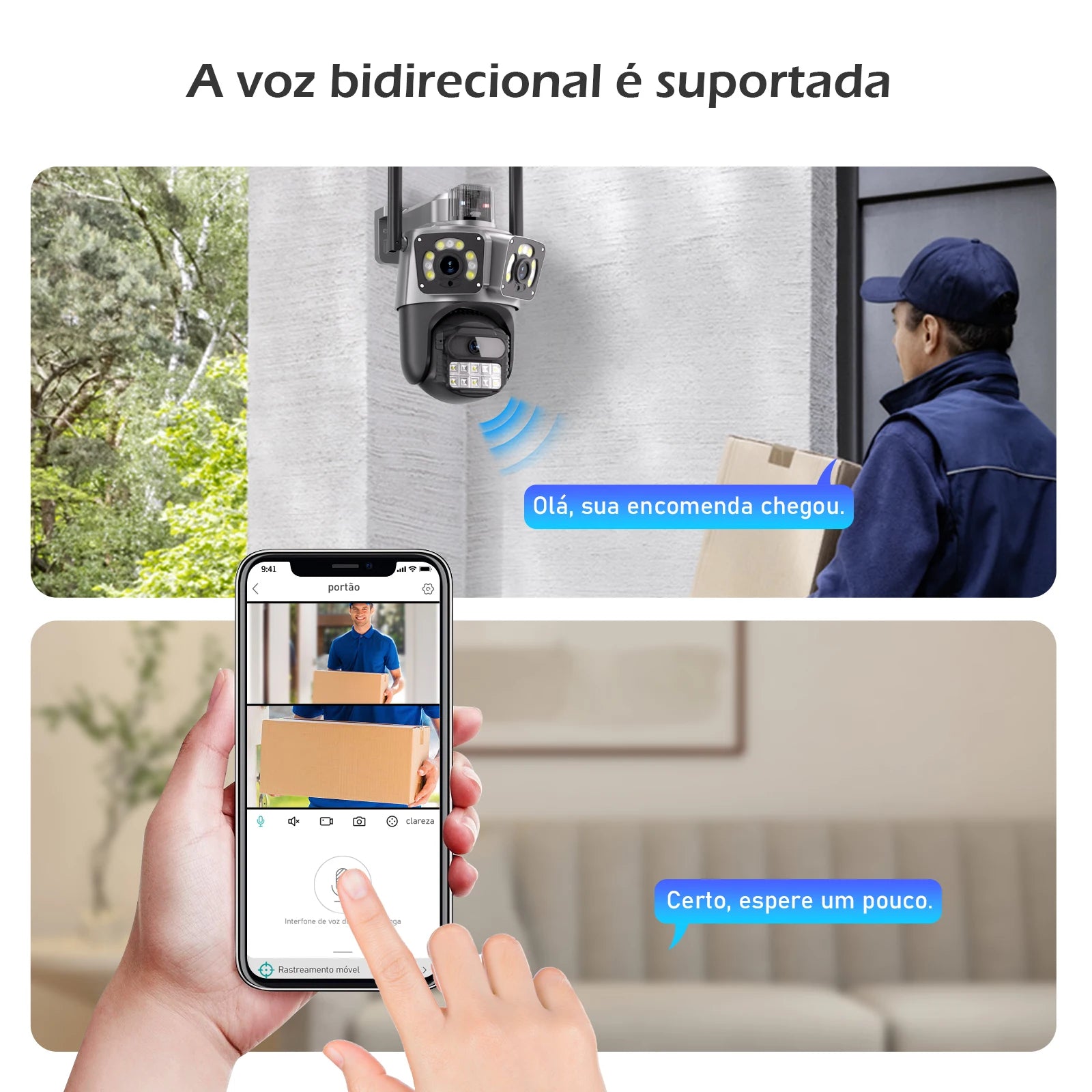 WiFi Security Camera, Home Surveillance Cameras, Night Vision, Waterproof WiFi Security Camera, Coibeu