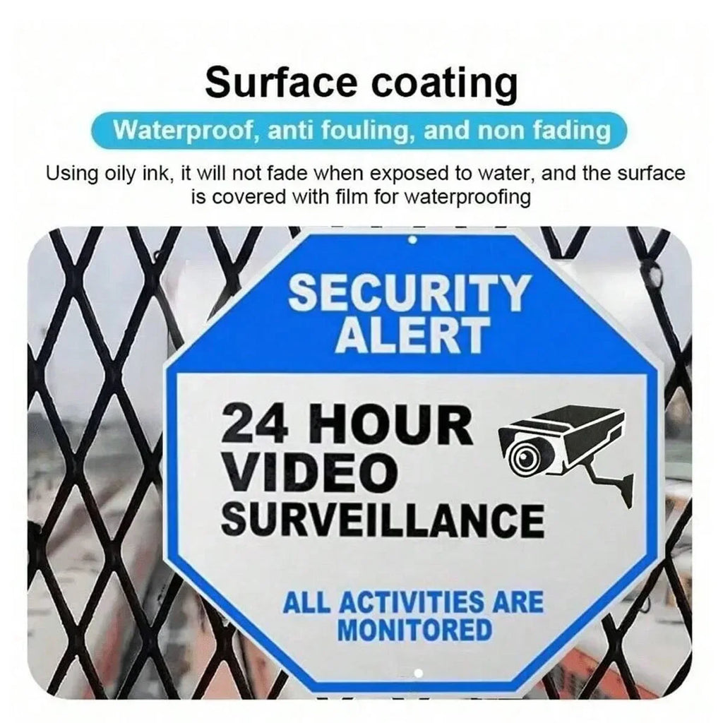 Warning Sign - Security Camera Sign, Reflective Safety Sign, No Trespassing Sign,  Outdoor Home Security Camera Sign