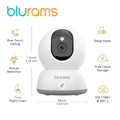 blurams Indoor Security Camera 2K, Home Security Camera for Dog/Baby Monitor/Elder, Security Camera with One-Touch Call, Color N